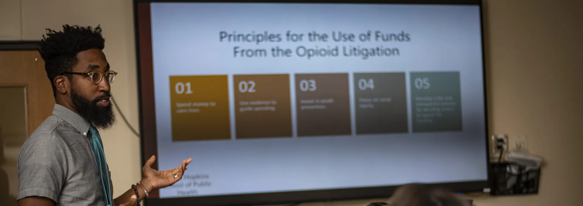 Person presenting powerpoint