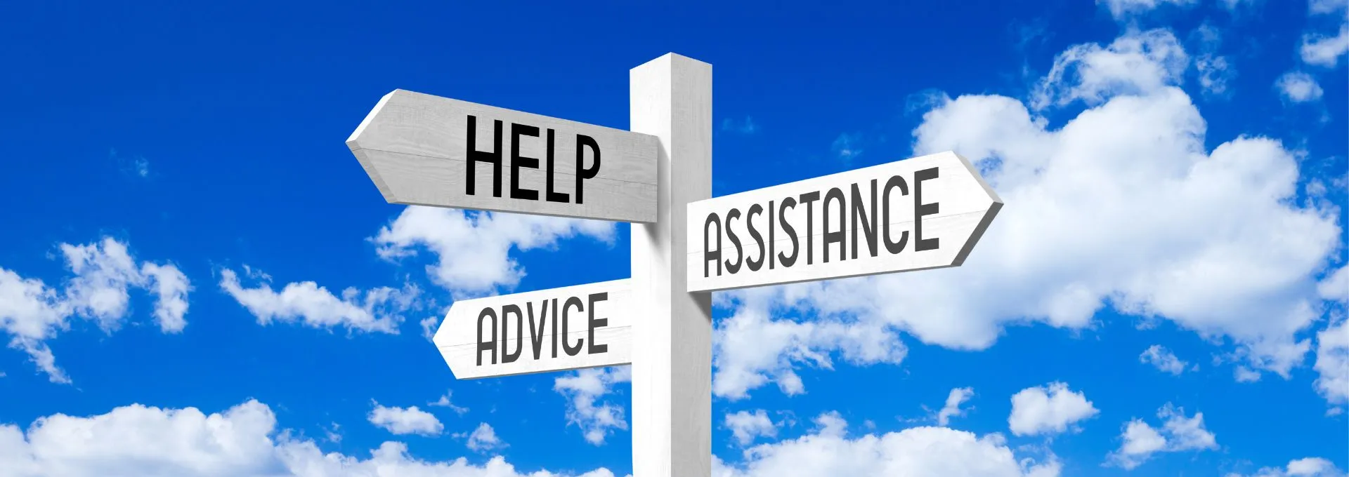 Help, assistance, advice sign