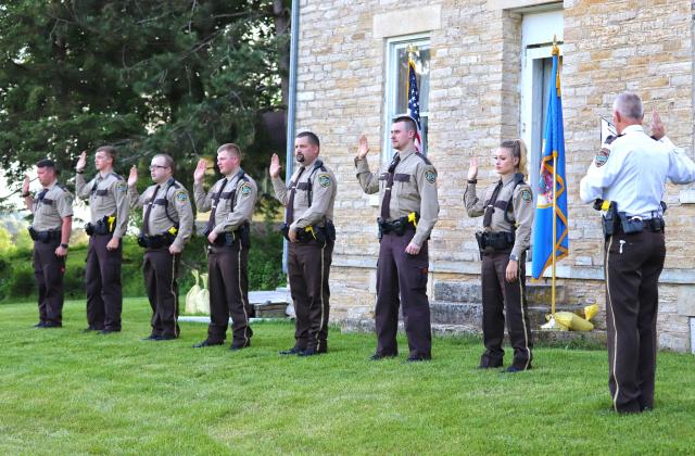New members of the Sheriff's Office being publicly sworn in