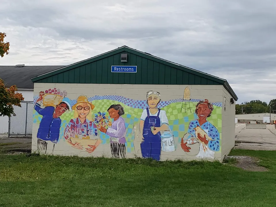 Mural of five people at Graham Park