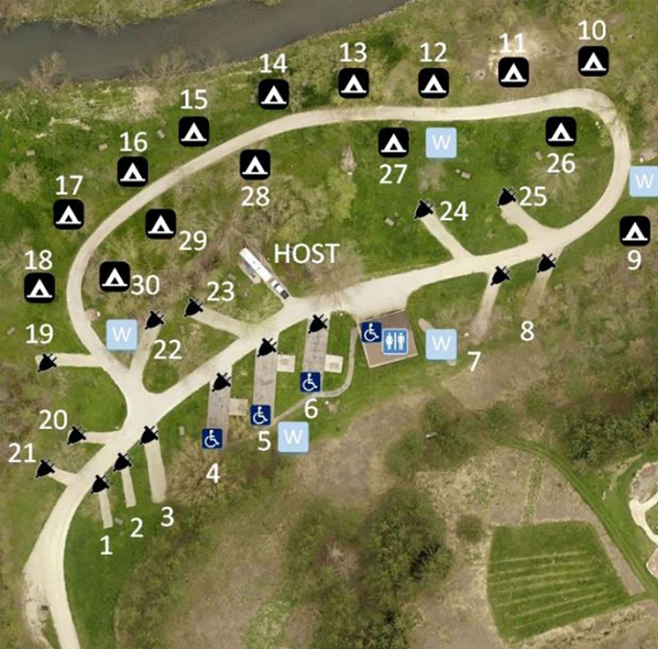 map of Oxbow Park Campground