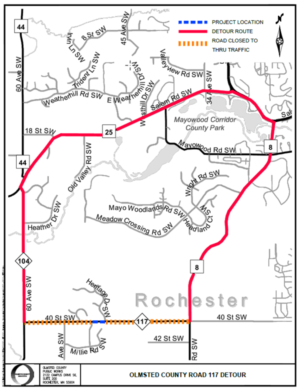 Map of Ditch Work on CR 117