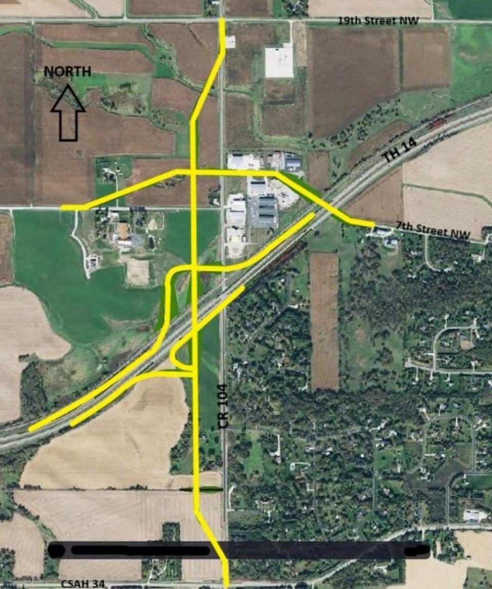 CSAH 44 and TH 14 proposed intersection