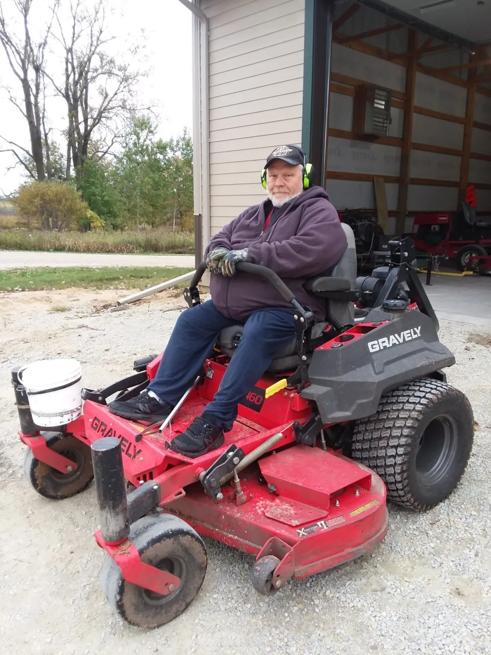 Rick Youngmark ready to mulch leaves in the Chester Woods campground