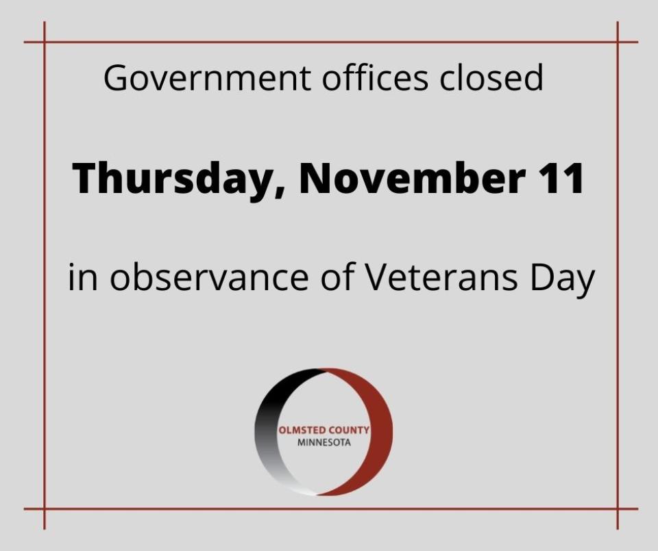 Government Offices closed for Veterans Day