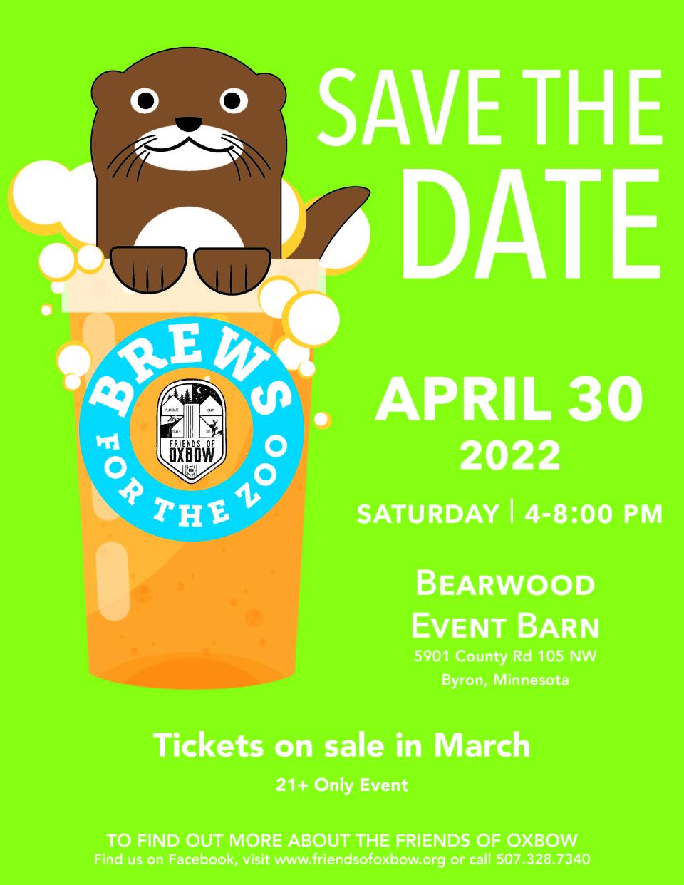 Brews For the Zoo 2022 Save the Date Flyer