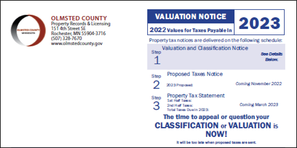 Example of a valuation notice