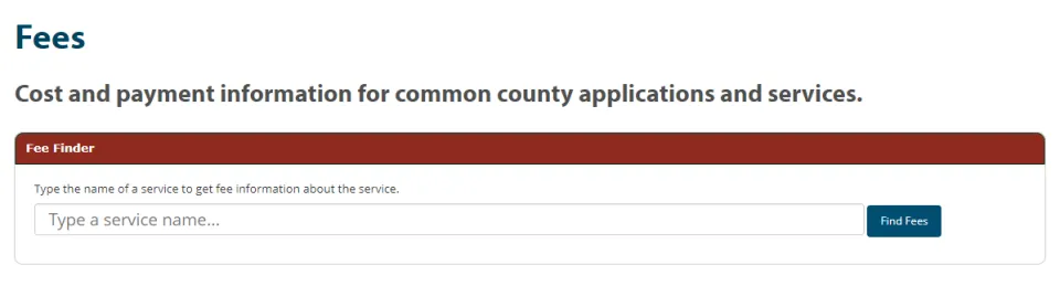 Fee information search feature