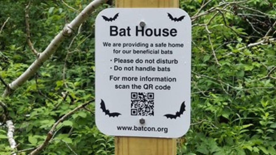 Bat House Sign at Chester Woods Park