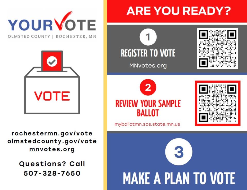 Are you ready! Register to vote, review your sample ballot, make a plan to vote.
