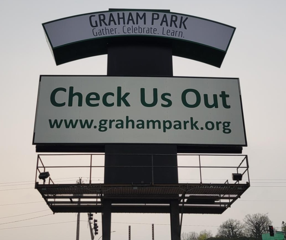 Graham Park billboard. grahampark.org