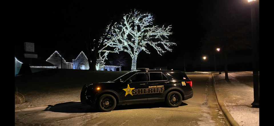 Sheriff's Office Squad with Christmas Lights