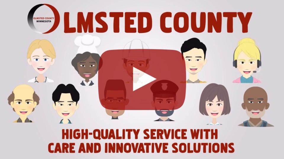 Video still with a play button for Olmsted County's animated video How Olmsted County government benefits the community.