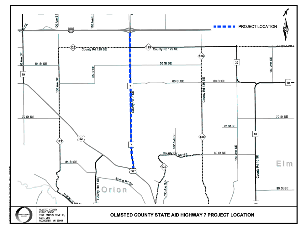County State Aid Road (CSAH) 7 project map