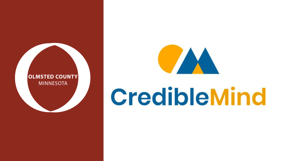 Olmsted County logo and CredibleMind logo