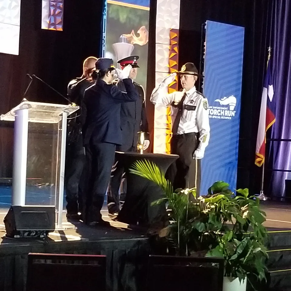Captain Parkin at Conference Saluting