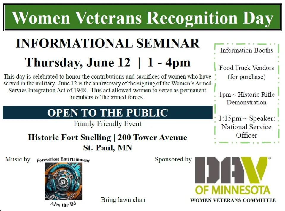 Women Veterans Recognition Day at Historic Fort Snelling in St. Paul MN.