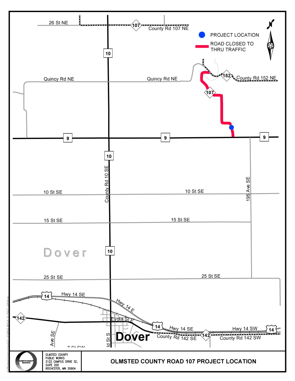 County Road 107 road project map