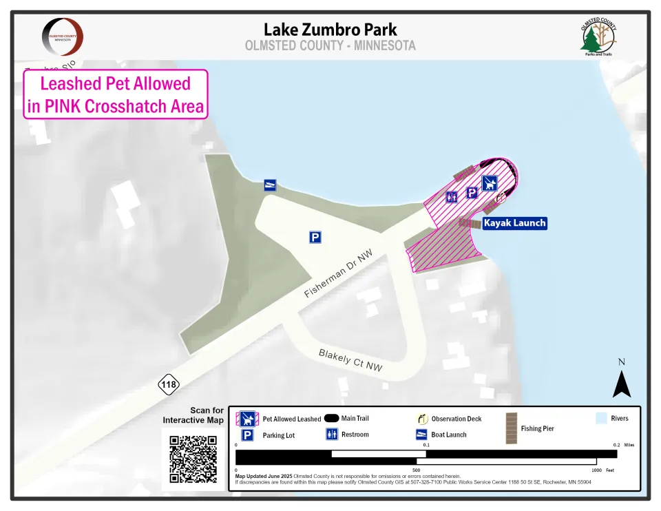 Lake Zumbro pet area