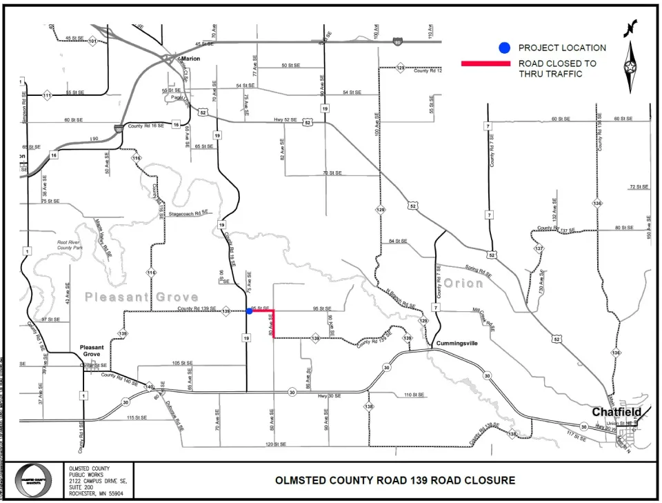 Road closure map