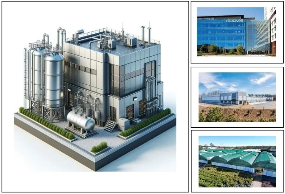Stock photos of various industries that could be established in Energy Park