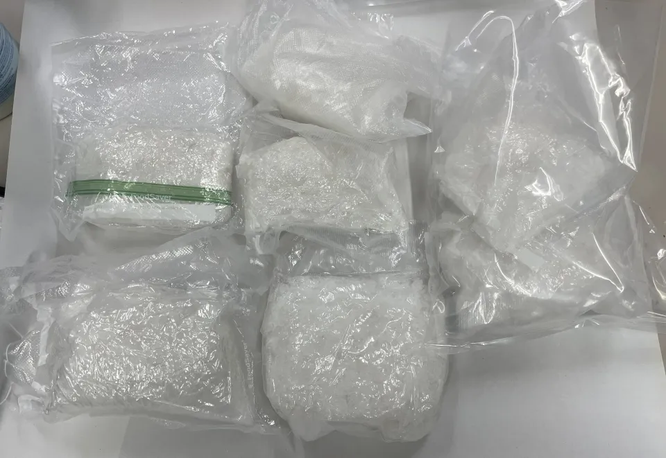 Seized drugs in plastic bags 