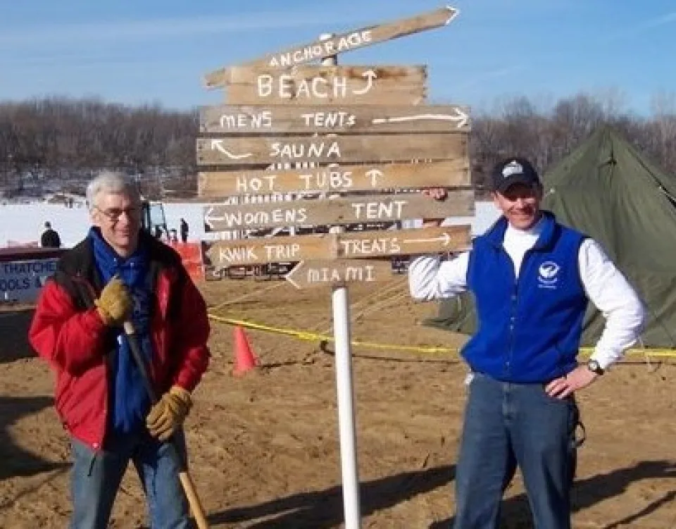 Sheriff Torgerson and KC Reed at Plunge Site in early 2000s