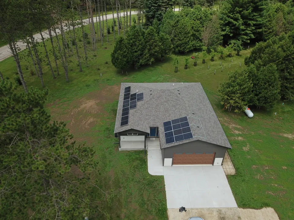 Solary array on roof of Oxbow caretaker house