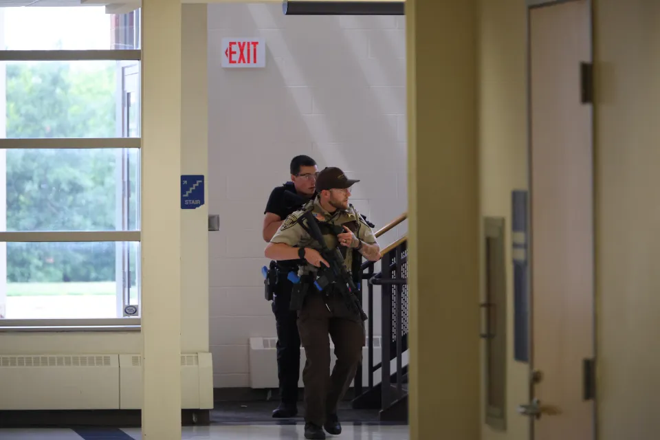 Members of the Sheriff's Office participate in active shooter training.