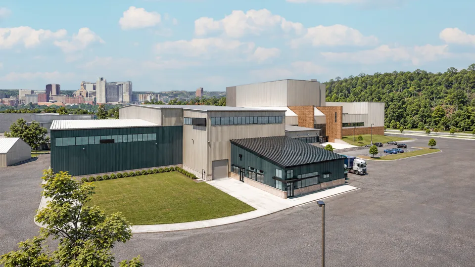 Rendering of Olmsted County's Future MRF connected to the Olmsted Waste-to-Energy Facility