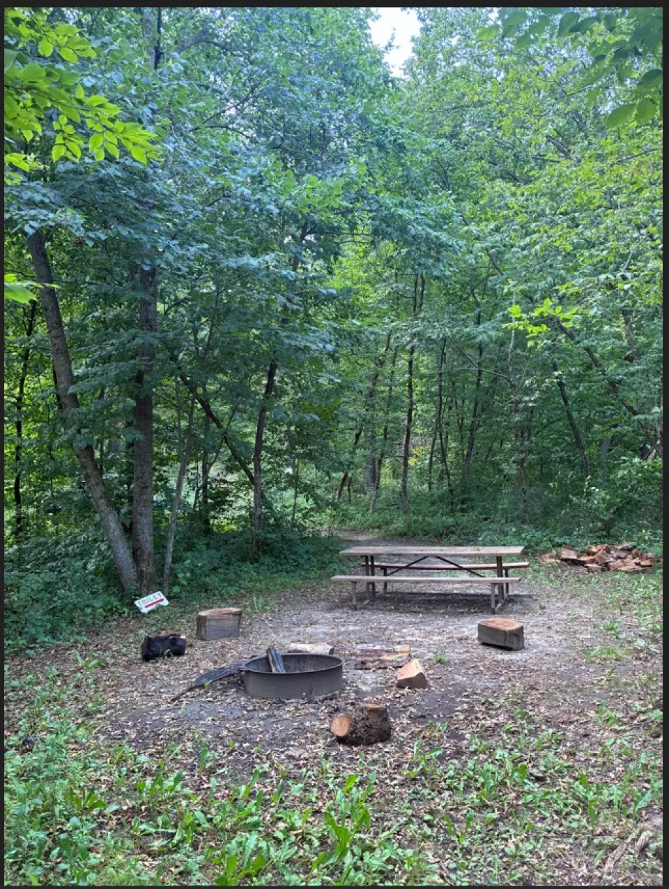 canoe in campsite