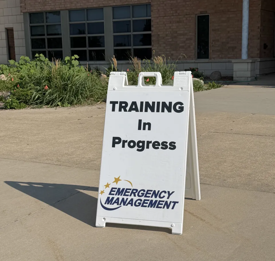 Training in progress sign