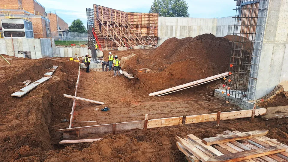 Current progress update for the Olmsted County Materials Recovery Facility.