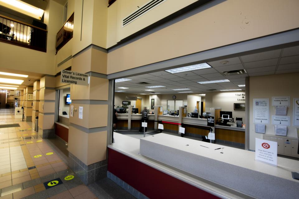 Property Records and Licensing service desks at the Government Center