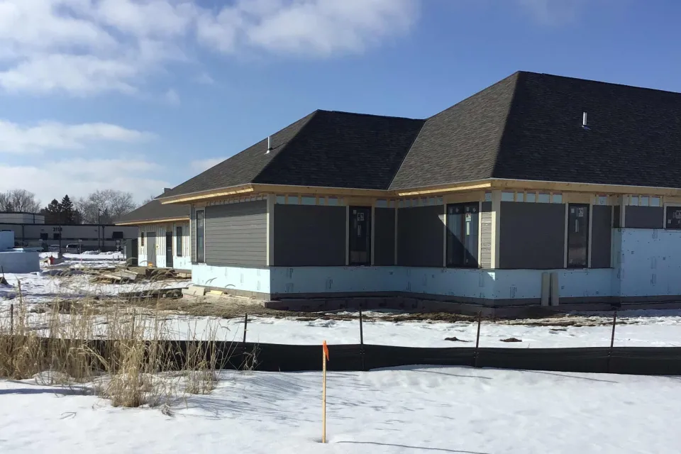 Exterior shot of Southeast Regional Crisis Center under construction in February 2021