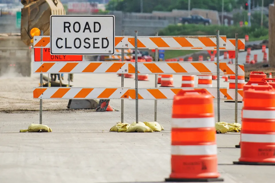 Road Construction, Road Closed Sign