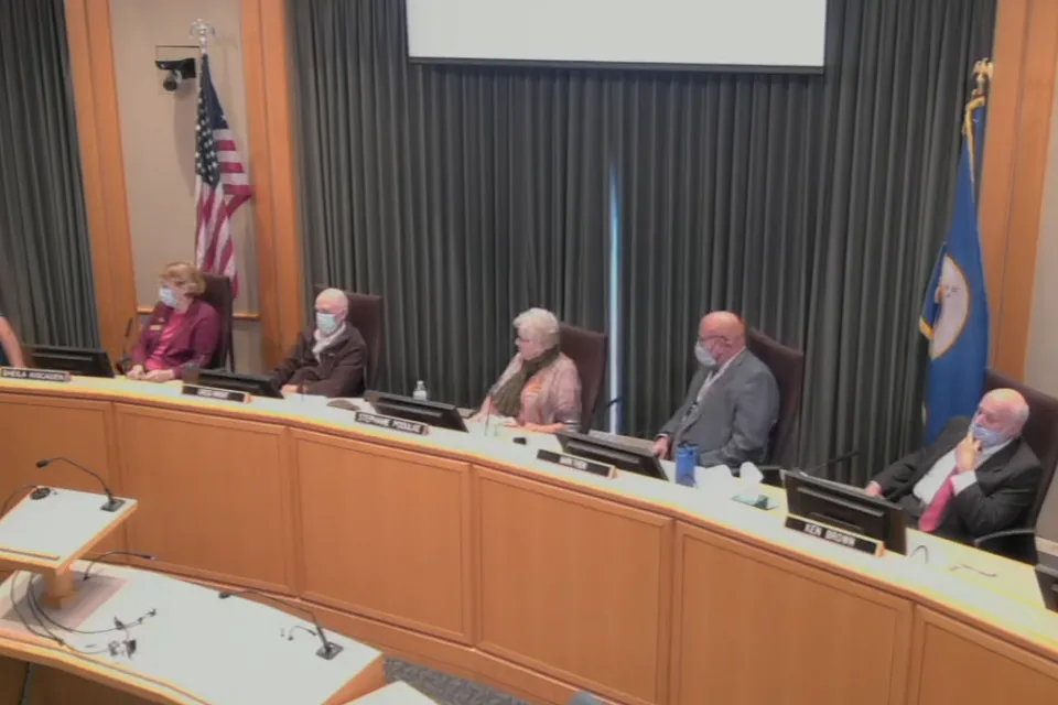 Screenshot of county board from 09-21-21