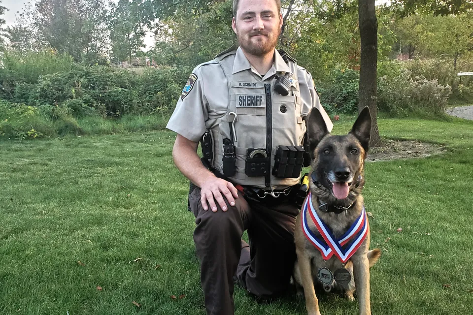 Deputy Schmidt and K9 Axel following their trip to Nationals