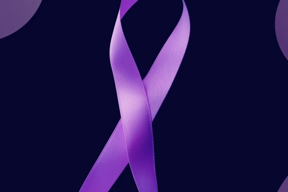 Purple ribbon for Domestic Violence Awareness Month