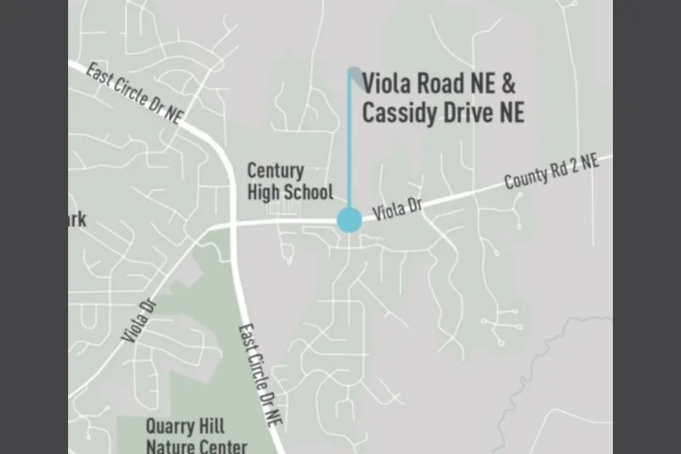 Map of the project location near Century High School in Rochester, MN