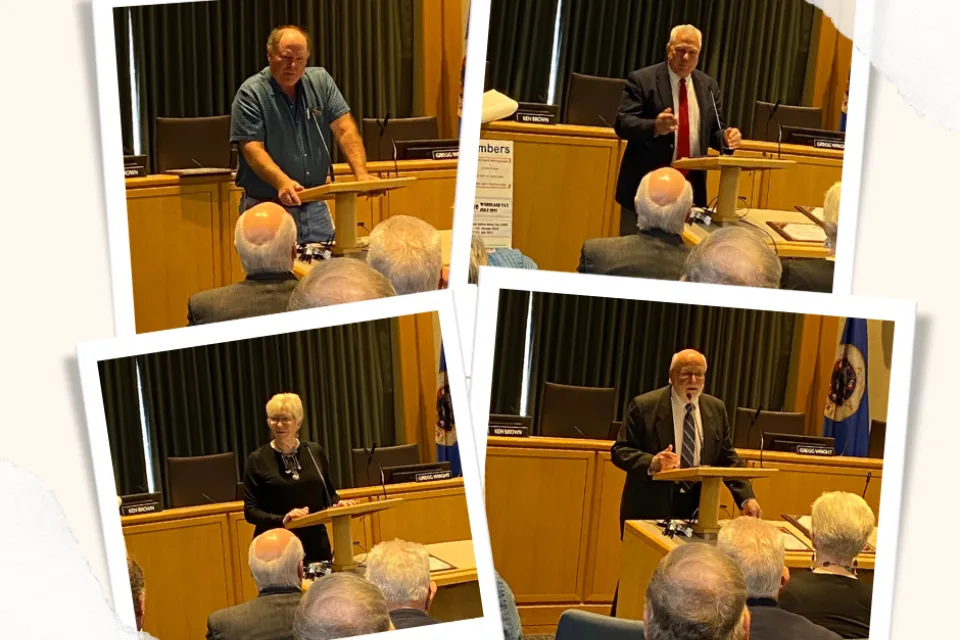 Commissioners Flynn, Bier, Podulke and Brown at their public retirement event on November 15, 2022