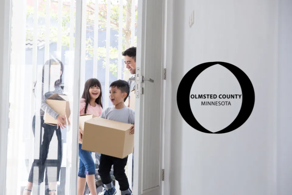 A family moving into a home