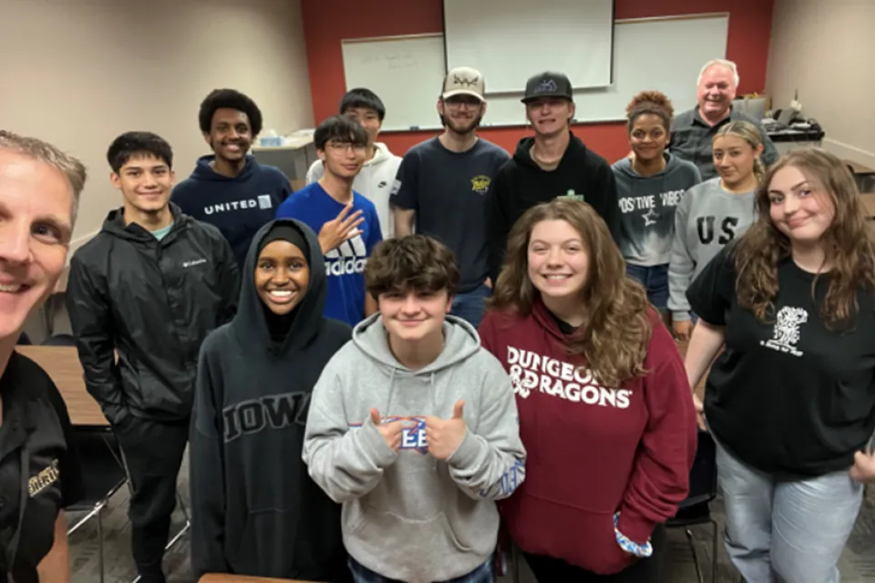 Sheriff's Office staff with students at learning event