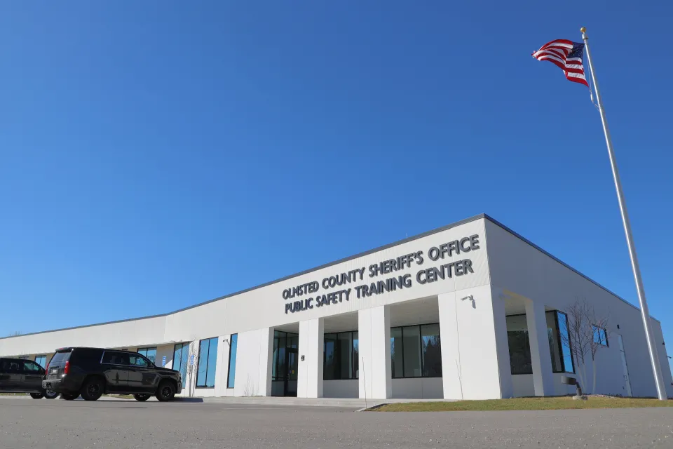 Public Safety Training Center outside with a blue sky in the background.