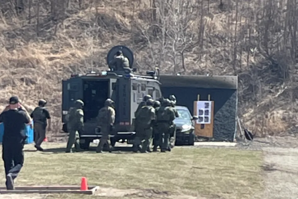 Members of the Sheriff's Office SWAT team training