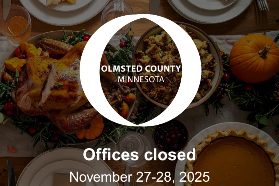 Offices closed November 27-28, 2025 with Olmsted County logo