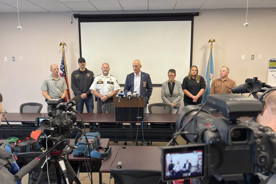 Sheriff Torgerson speaks to the media during a press conference