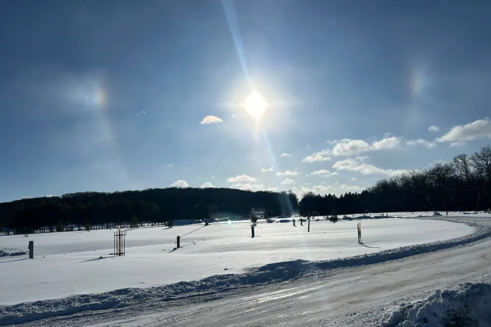 new campground on a winter day