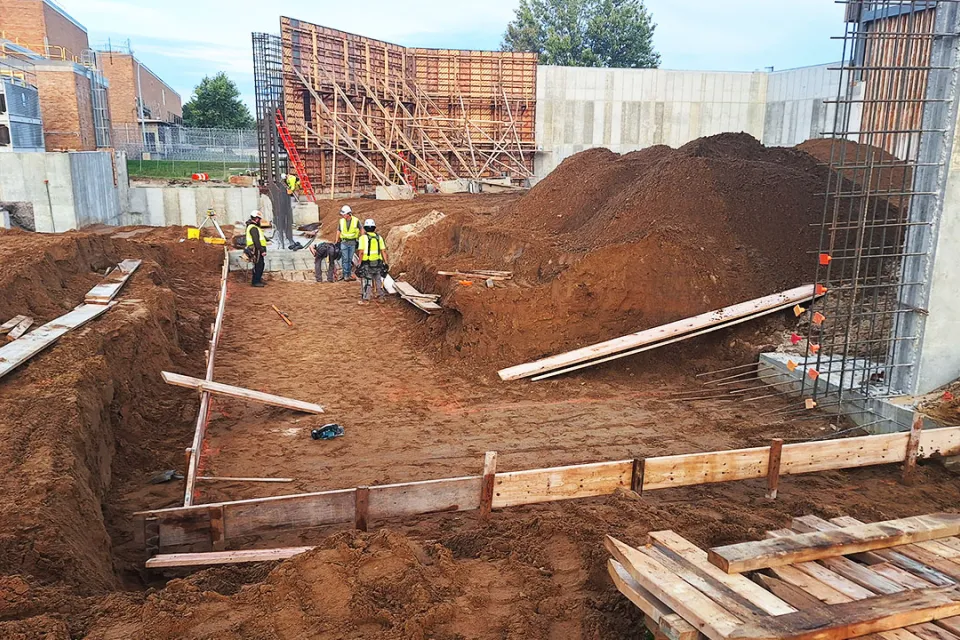 Current progress update for the Olmsted County Materials Recovery Facility.